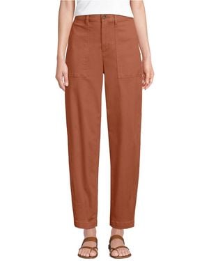 Lands' End Chino High Rise Barrel Leg Utility Ankle Pants - Multicolor
