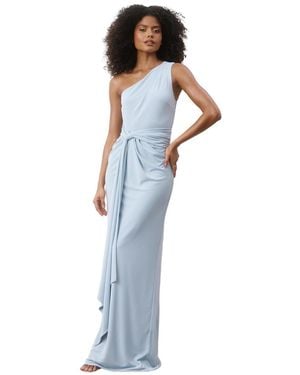Six Stories Andie One Shoulder Stretch Maxi Dress - Blue