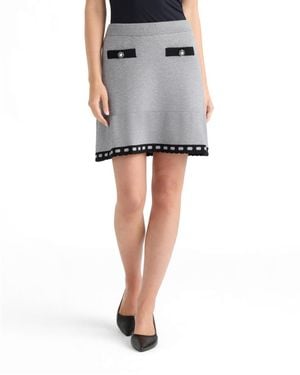 Ellen Tracy Knit Skirt - Gray