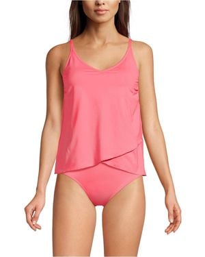 Lands' End Tulip Hem Tankini Top - Pink