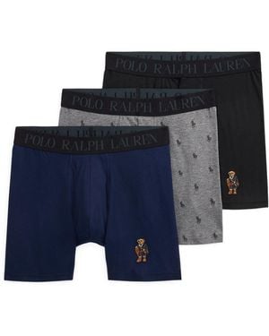 Polo Ralph Lauren 3-pack Elastic Waist Boxer Briefs Holiday Gift Set - Blue