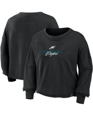 Fanatics Philadelphia Eagles Chop Block Oversized Boxy Long-sleeve Top - Black