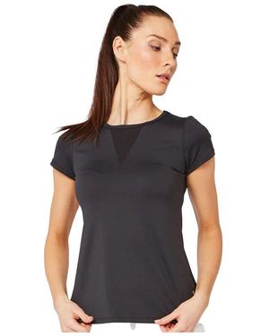 Lija Deep V-neck Tennis Shirt - Black
