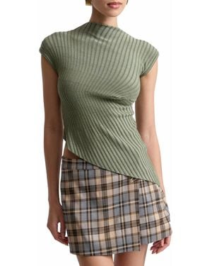 Avec Les Filles Radial Rib Sleeveless Top - Green
