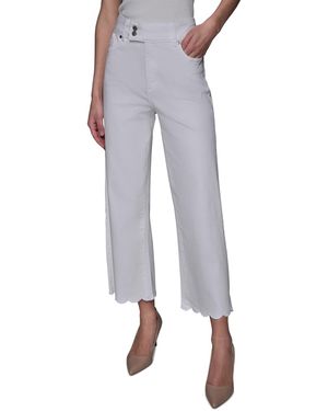 Karl Lagerfeld Scalloped-edge Cropped Jeans - Gray