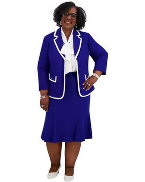 Kasper Tipped Blazer - Blue