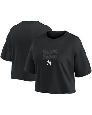 Fanatics New York Yankees Out Wave Cropped Top - Black