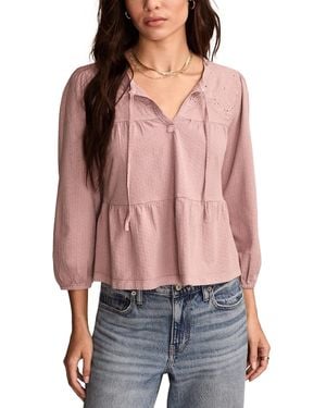 Lucky Brand Embroidered Peasant Top