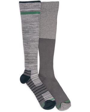 Muk Luks 2 Pair Pack Compression Knee High Cotton Socks - Gray