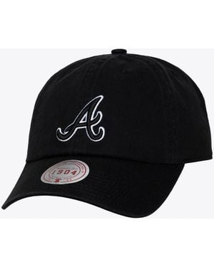Mitchell & Ness And White Atlanta Braves 1904 Strapback Adjustable Hat - Black