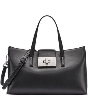 Calvin Klein Saige Medium Satchel Handbag - Black