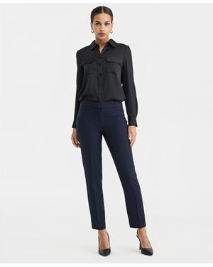 BarIII Bi-stretch Straight-leg Dress Pants - Blue