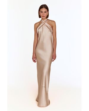 Rewritten Roma Maxi Halterneck Dress - White