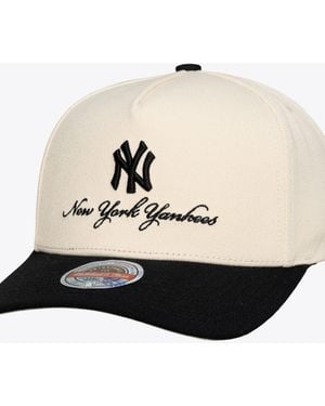Mitchell & Ness Cream/black New York Yankees Flawless Stretch Snapback Hat - Natural