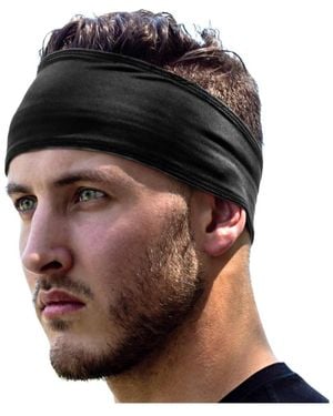 Peneyon Running Headbands Non Slip Quick Dry Stretchy Sports Workout Sweatbands - Black