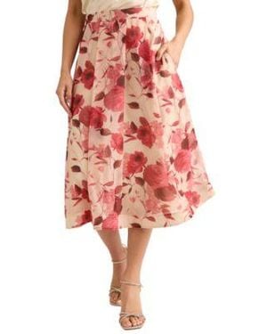 Muse A Line Midi Skirt - Red