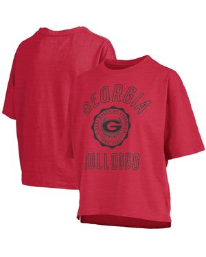 Pressbox Georgia Bulldogs Motley Crew Bishop Waist Length Oversized Slub T-shirt - Red