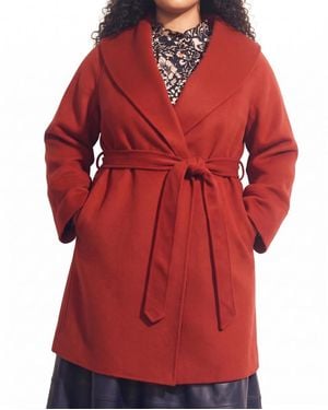 UNIVERSAL STANDARD Plus Size Asha Double Face Wool-blend Coat - Red