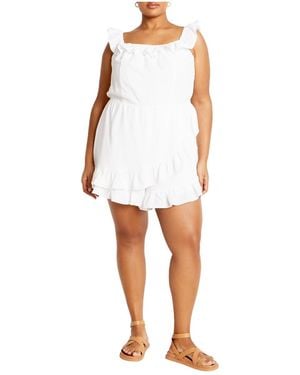 City Chic Plus Size Christa Playsuit - White