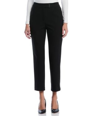 Rafaella Petite Extended Tab Straight-leg Ankle Pants - Black