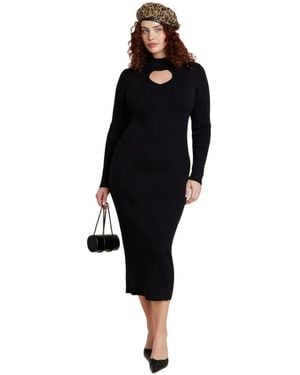 Eloquii Heart Cutout Midi Dress - Natural