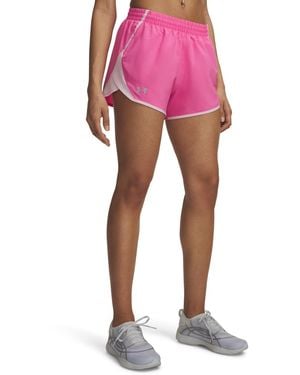 Under Armour Fly By Mesh-panel Running Shorts - Pink