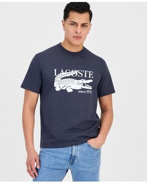 Lacoste Classic-fit Logo Crocodile Graphic T-shirt - Blue