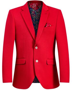 Elie Balleh Boys Slim Fit Clasic Blazer - Red