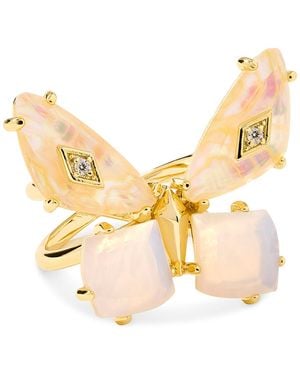 Kendra Scott Gold-tone Mother Of Pearl & Abalone Bianca Butterfly Ring - Metallic