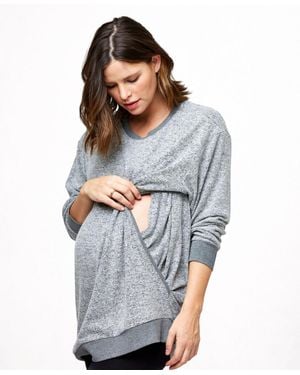 Nom Maternity Maternity Jo Nursing Sweatshirt - Gray