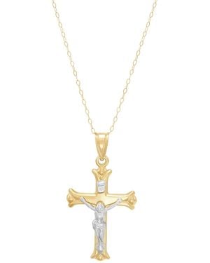 Macy's Polished Crucifix Cross Pendant Necklace - Metallic