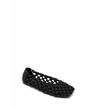 Therapy Australia Genesis Square Toe Woven Flats - Black