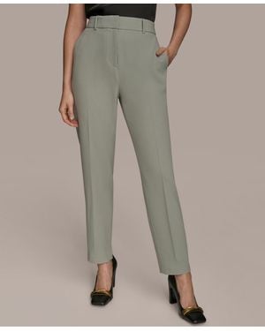 Donna Karan Flat-front Straight-leg Pants - Natural
