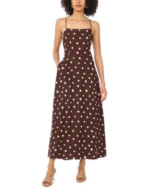 1.STATE Linen Blend Printed Maxi Dress - Red
