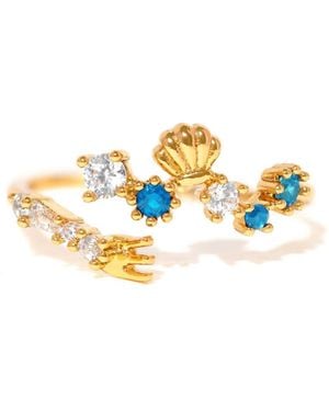 Girls Crew Disney Princess The Little Mermaid Ariel Crystal Plated Rings - Metallic