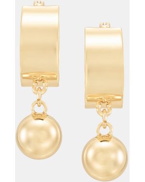 DKNY Ball Charm Statement Hoop Earrings - Metallic