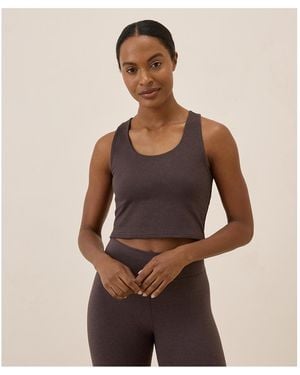 Pact On The Go-to Crop Tank Made With Organic Cotton - Brown