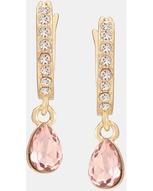 Givenchy Crystal Charm huggie Hoop Earrings - Pink