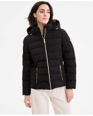 Michael Kors Michael Hooded Packable Puffer Coat - Black