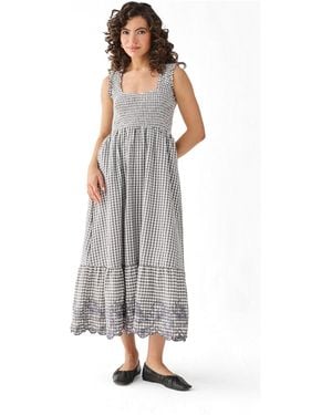 REISTOR Smocked Cotton Maxi Dress - White