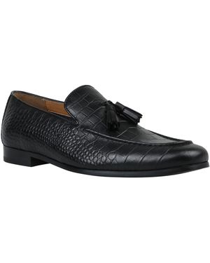 BarIII Tassel Leather Loafers - Black