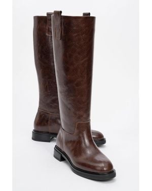 Prologue Shoes Alaska Pattern Western Boot () - Brown