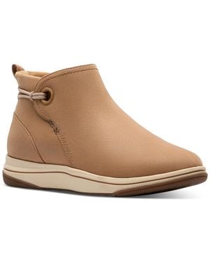 Clarks Cloudsteppers Breeze Derby Wedge Booties - Brown
