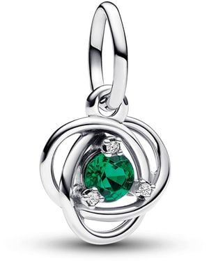 PANDORA Sterling Birthday Circle Stone Dangle Charm - White