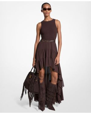 MICHAEL Michael Kors High Low Smock Maxi Dress - Brown