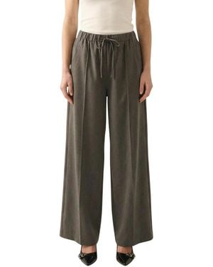 Modenaire High-rise Drawstring Wide-leg Pants - Green