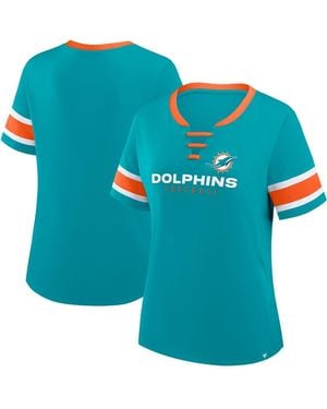 Fanatics Miami Dolphins Redzone Draw Play Athena Lace-up T-shirt - Blue