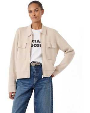 Hush Knitted Zip Front Jacket - Natural