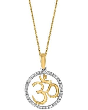Lali Jewels Diamond Om Symbol 18" Pendant Necklace (1/10 Ct. T.w. - Metallic