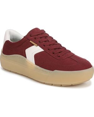 Dr. Scholls Time Off Win Lace Up Platform Sneakers - Red